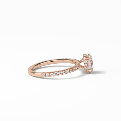 Oval Pave & Hidden Halo Lab Grown Diamond Engagement Ring