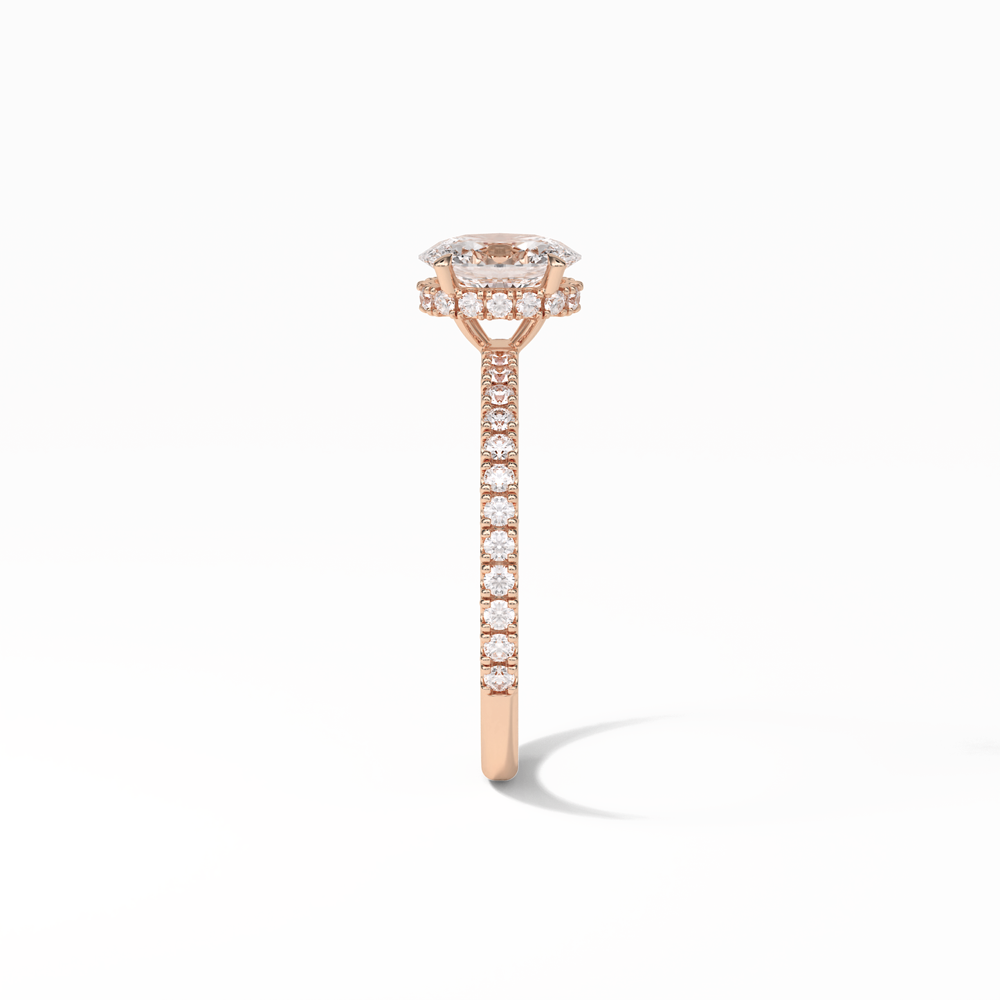 Oval Pave & Hidden Halo Lab Grown Diamond Engagement Ring