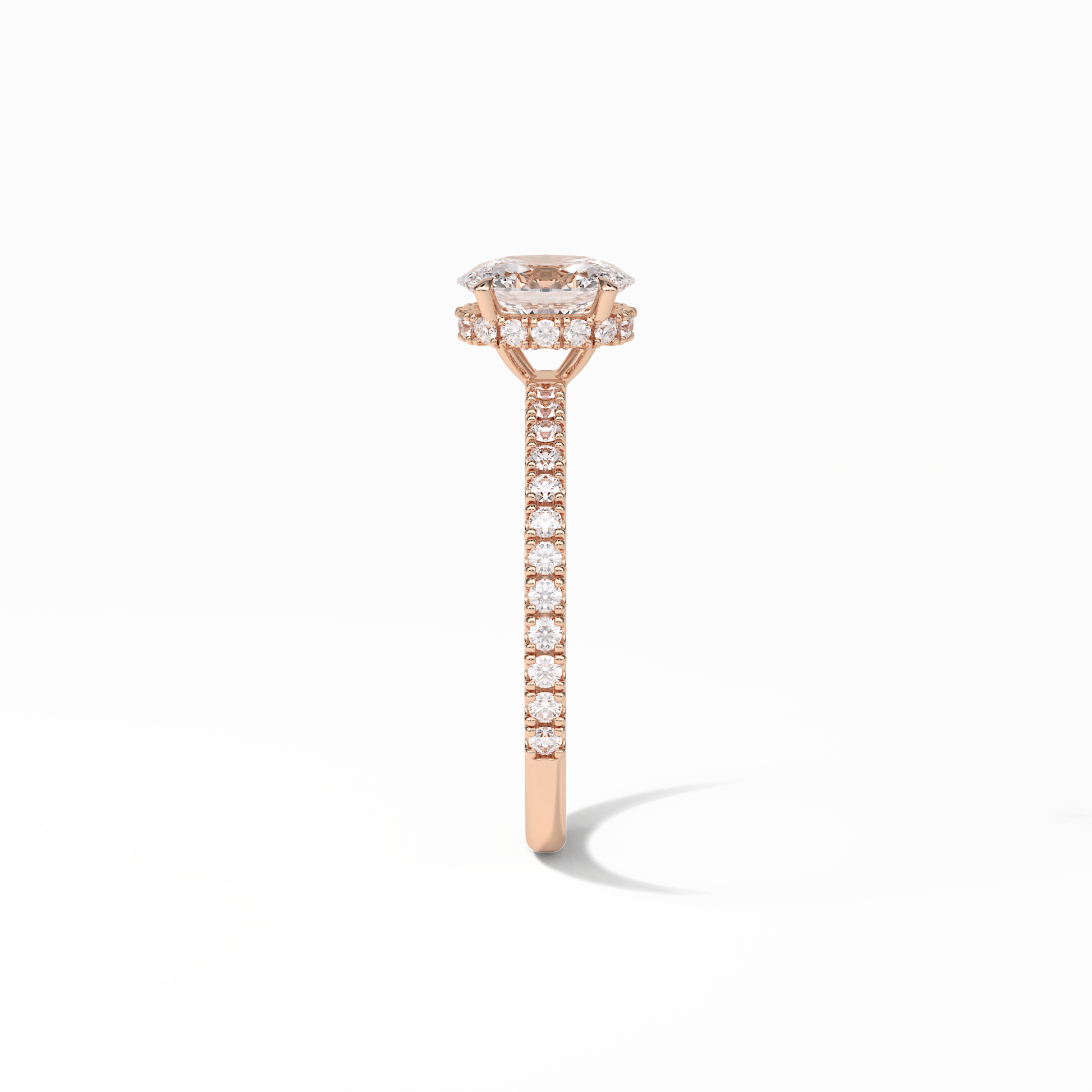 Oval Pave & Hidden Halo Lab Grown Diamond Engagement Ring
