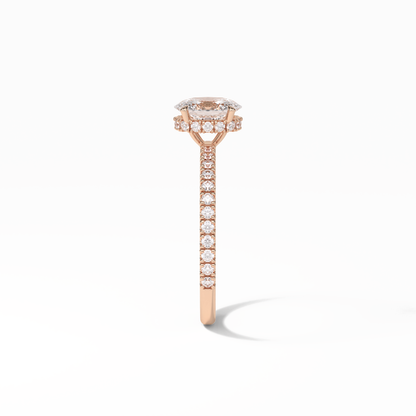 Oval Pave & Hidden Halo Lab Grown Diamond Engagement Ring