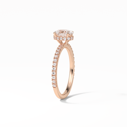 Oval Pave & Hidden Halo Lab Grown Diamond Engagement Ring