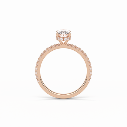 Oval Pave & Hidden Halo Lab Grown Diamond Engagement Ring