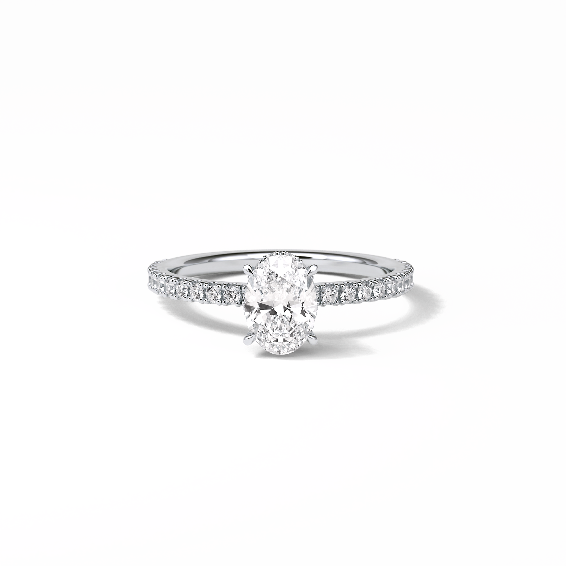 Oval Pave & Hidden Halo Lab Grown Diamond Engagement Ring