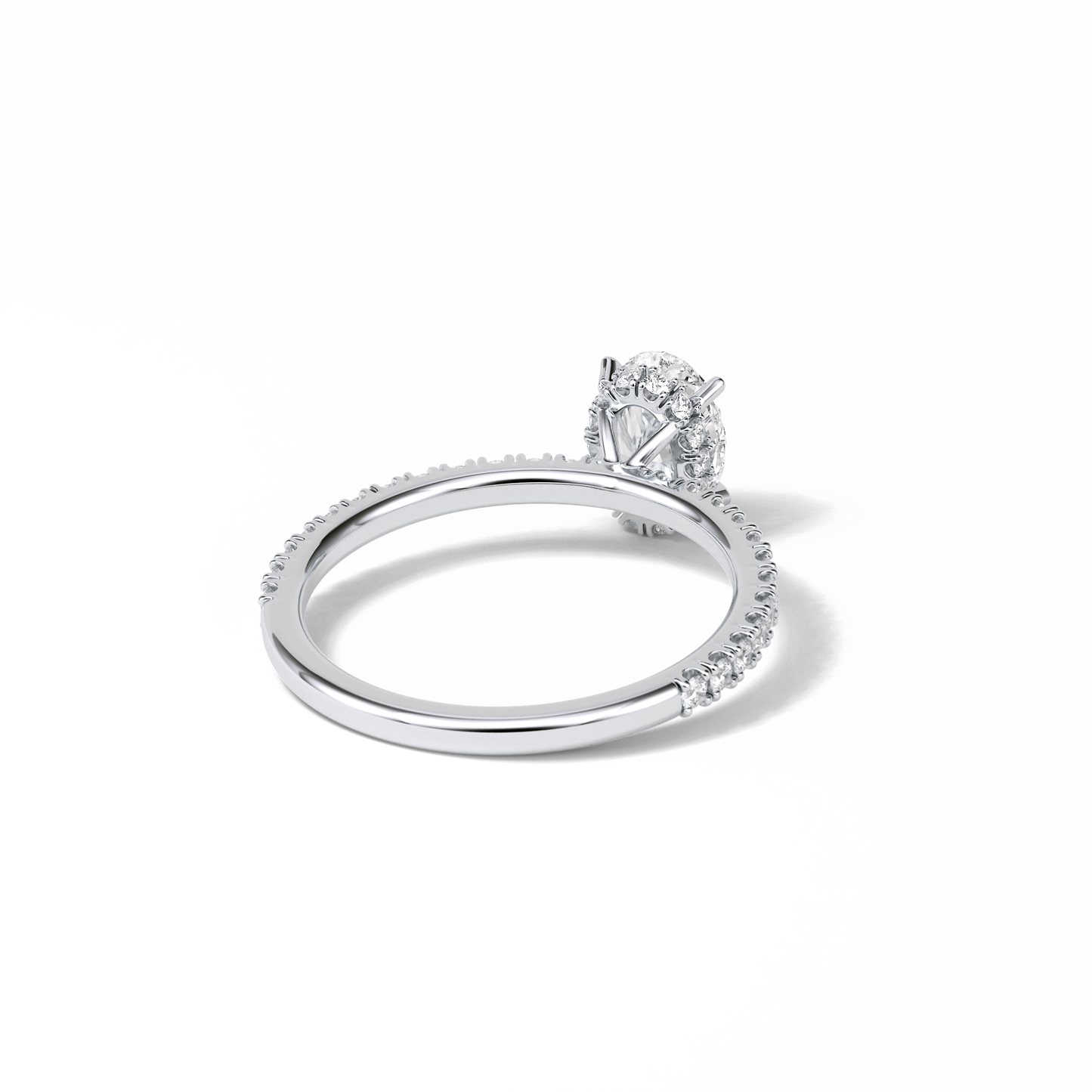 Oval Pave & Hidden Halo Lab Grown Diamond Engagement Ring