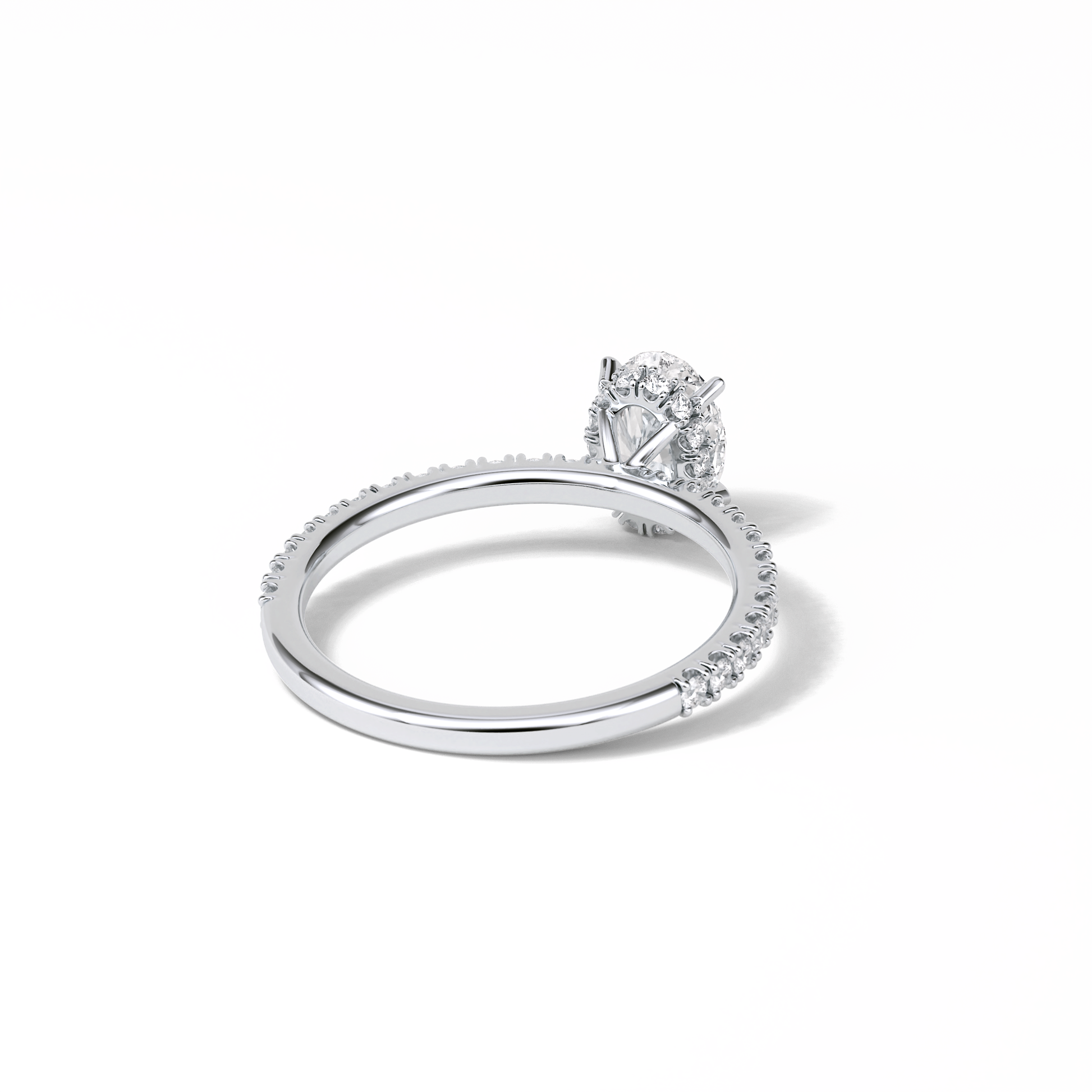 Oval Pave & Hidden Halo Lab Grown Diamond Engagement Ring