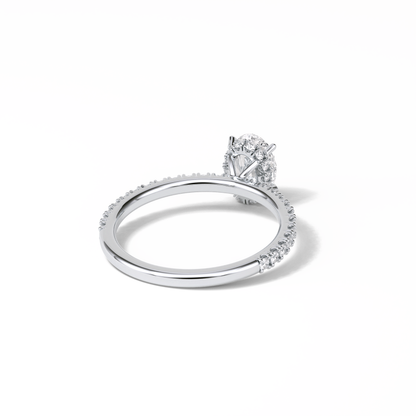 Oval Pave & Hidden Halo Lab Grown Diamond Engagement Ring