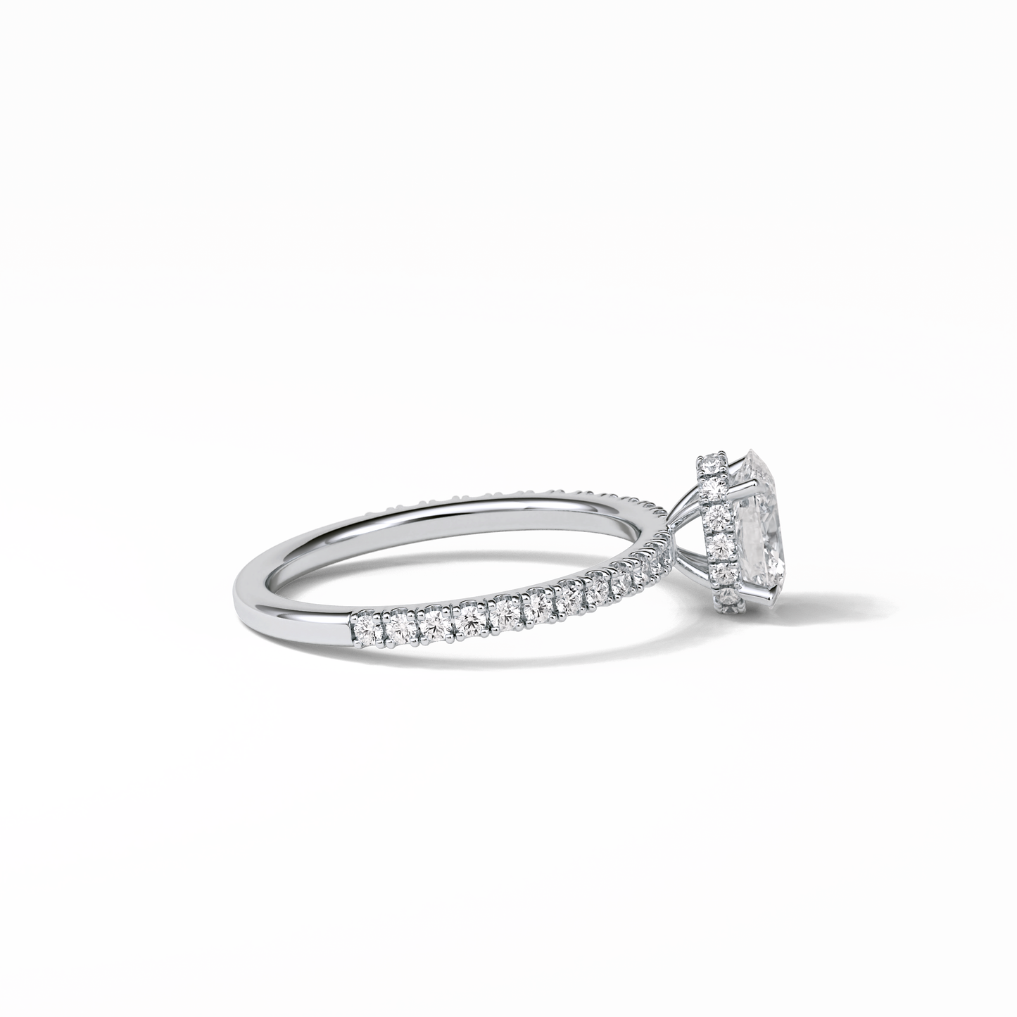 Oval Pave & Hidden Halo Lab Grown Diamond Engagement Ring