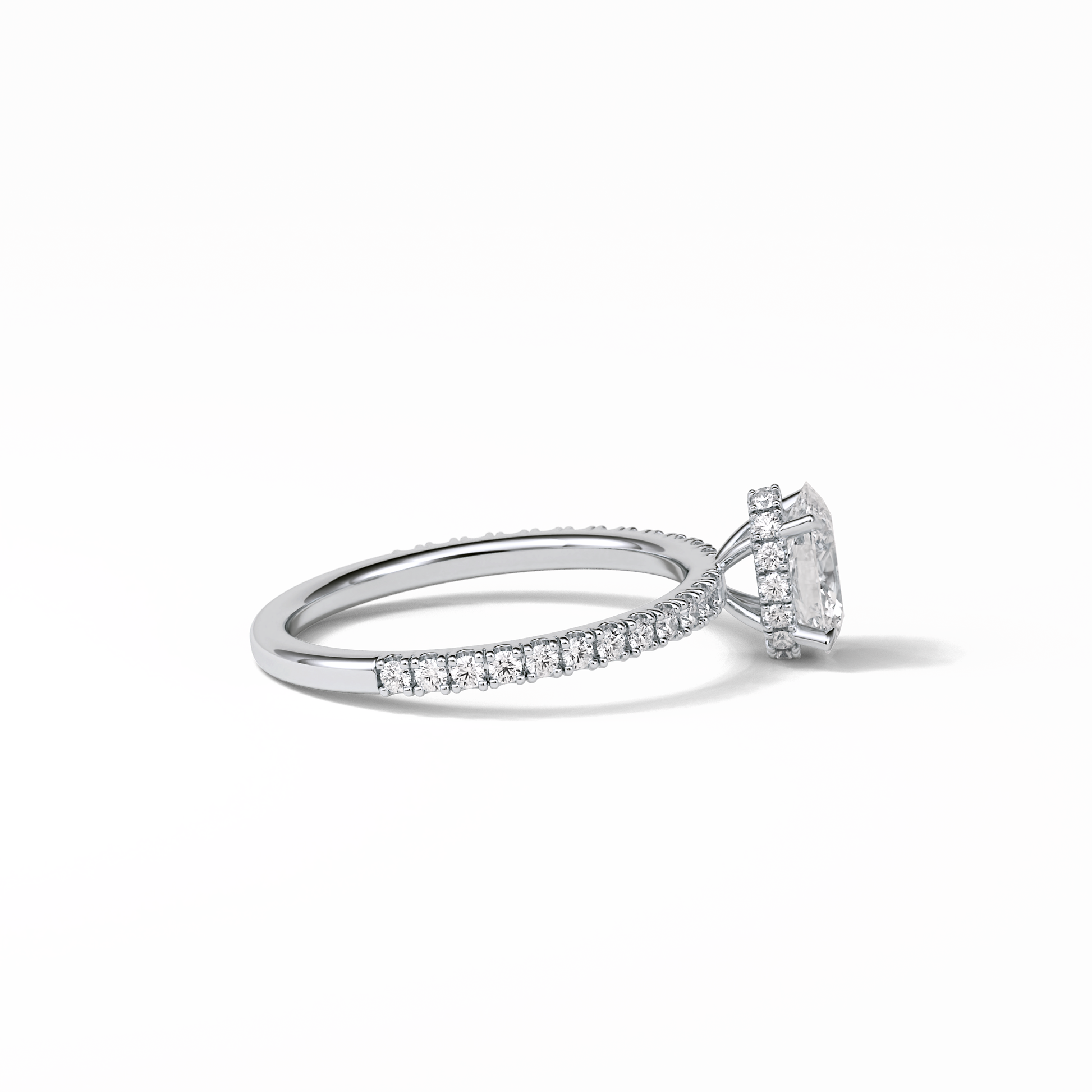 Oval Pave & Hidden Halo Lab Grown Diamond Engagement Ring