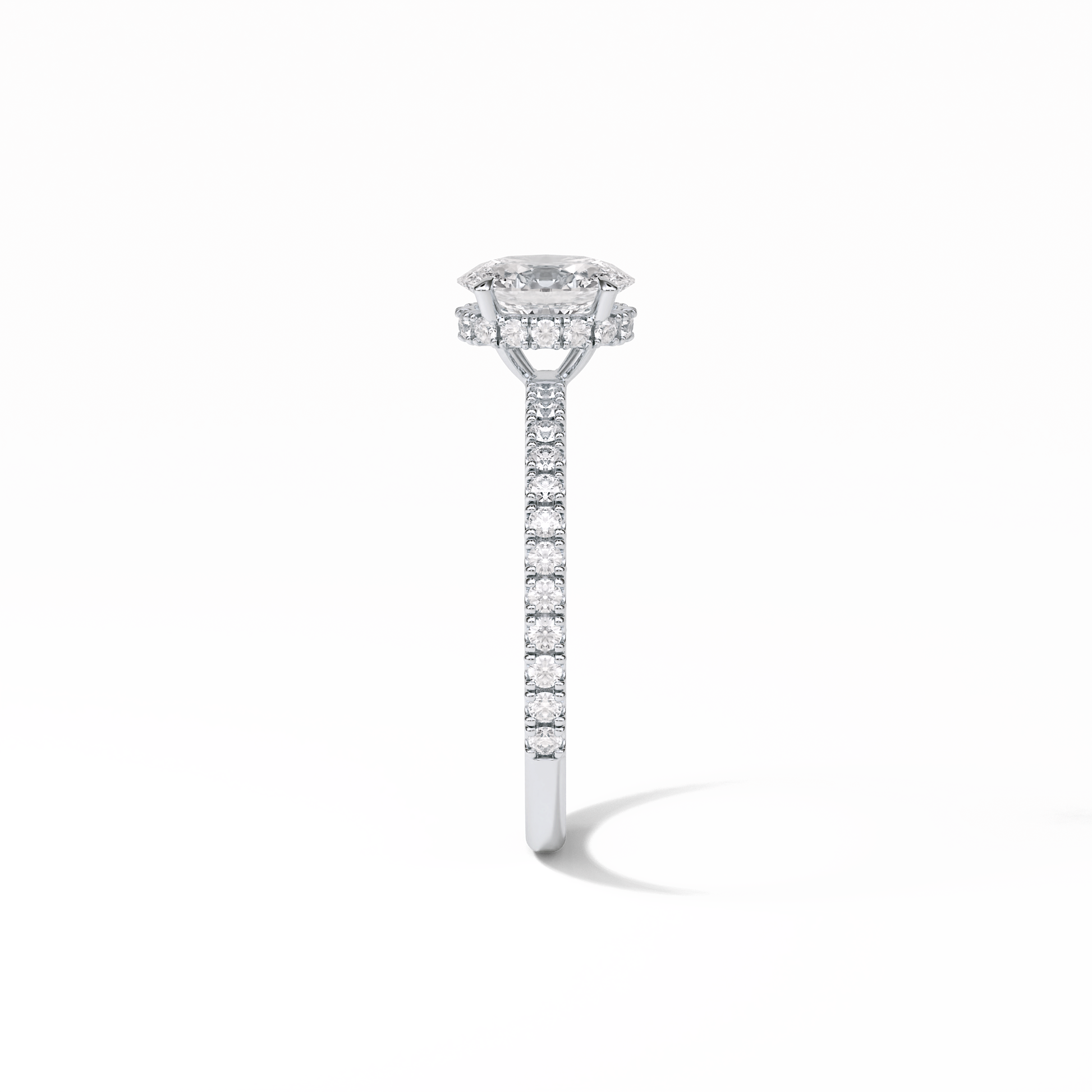 Oval Pave & Hidden Halo Lab Grown Diamond Engagement Ring