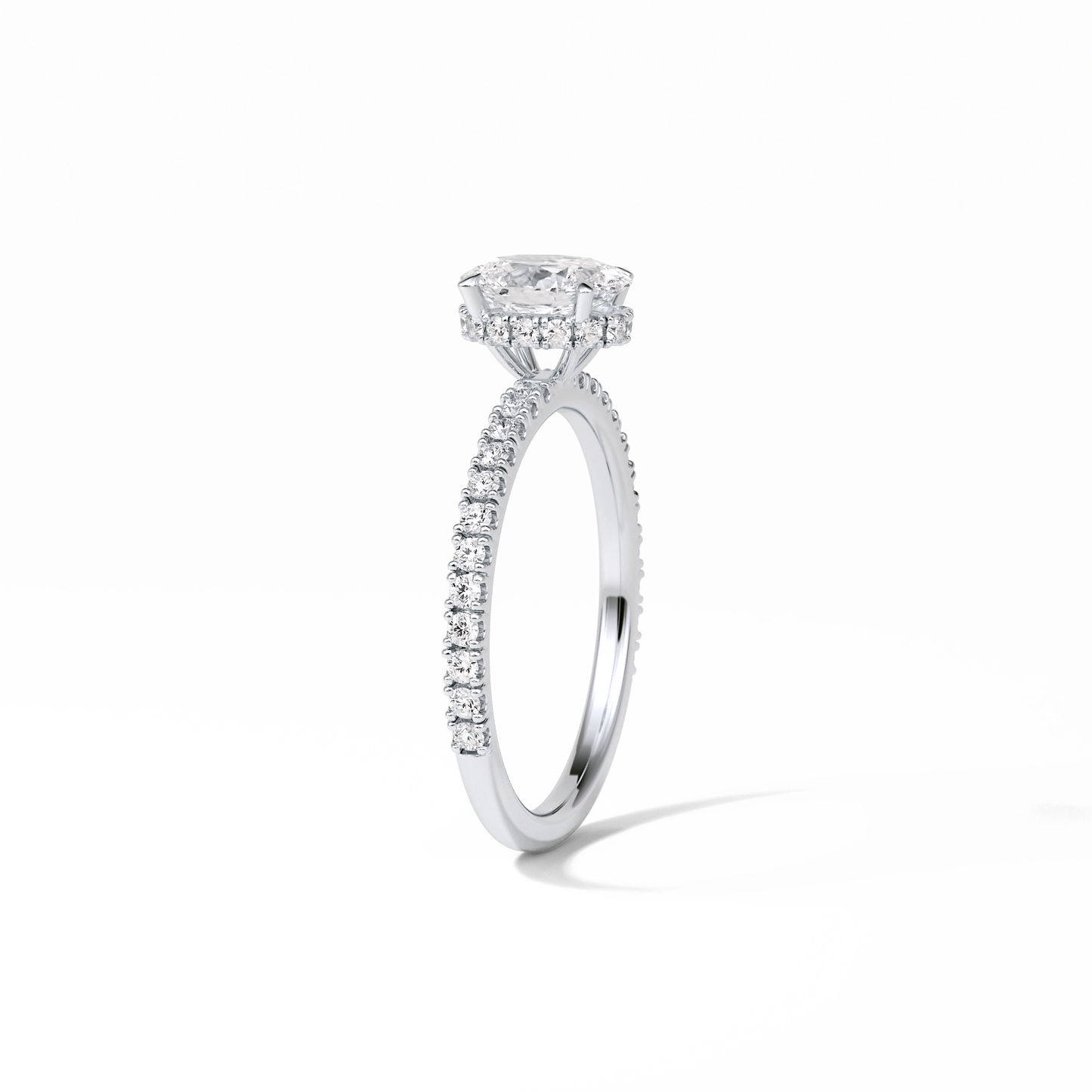 Oval Pave & Hidden Halo Lab Grown Diamond Engagement Ring