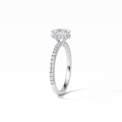 Oval Pave & Hidden Halo Lab Grown Diamond Engagement Ring