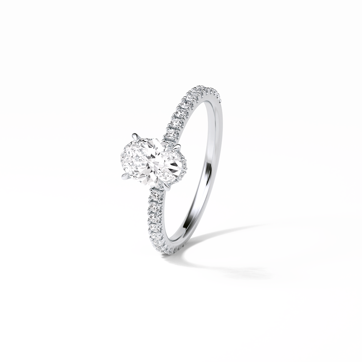 Oval Pave & Hidden Halo Lab Grown Diamond Engagement Ring
