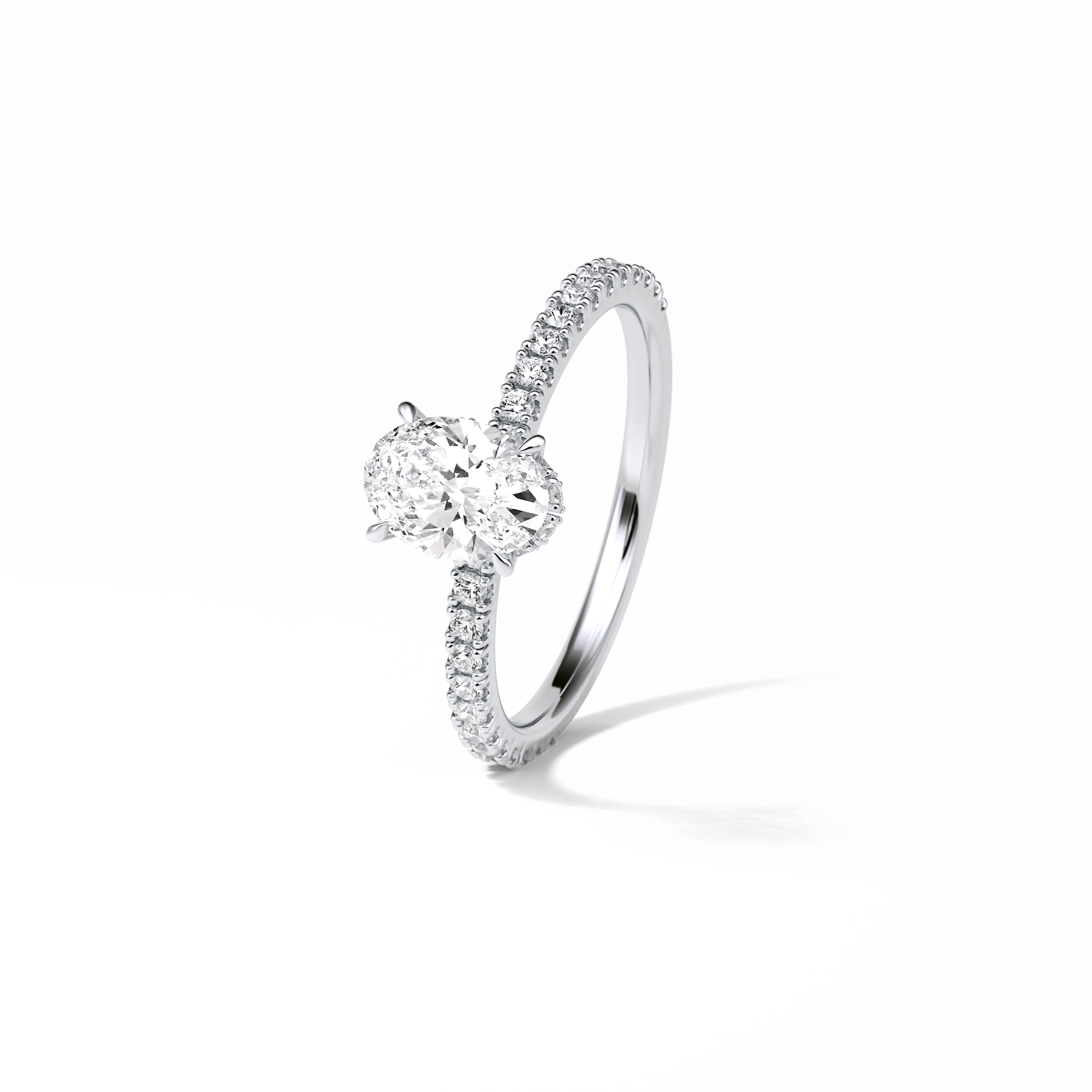 Oval Pave & Hidden Halo Lab Grown Diamond Engagement Ring