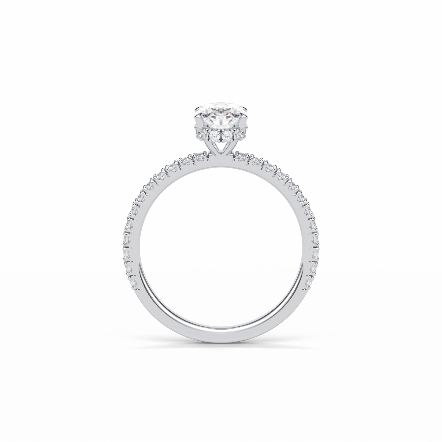 Oval Pave & Hidden Halo Lab Grown Diamond Engagement Ring