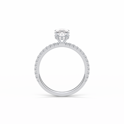 Oval Pave & Hidden Halo Lab Grown Diamond Engagement Ring