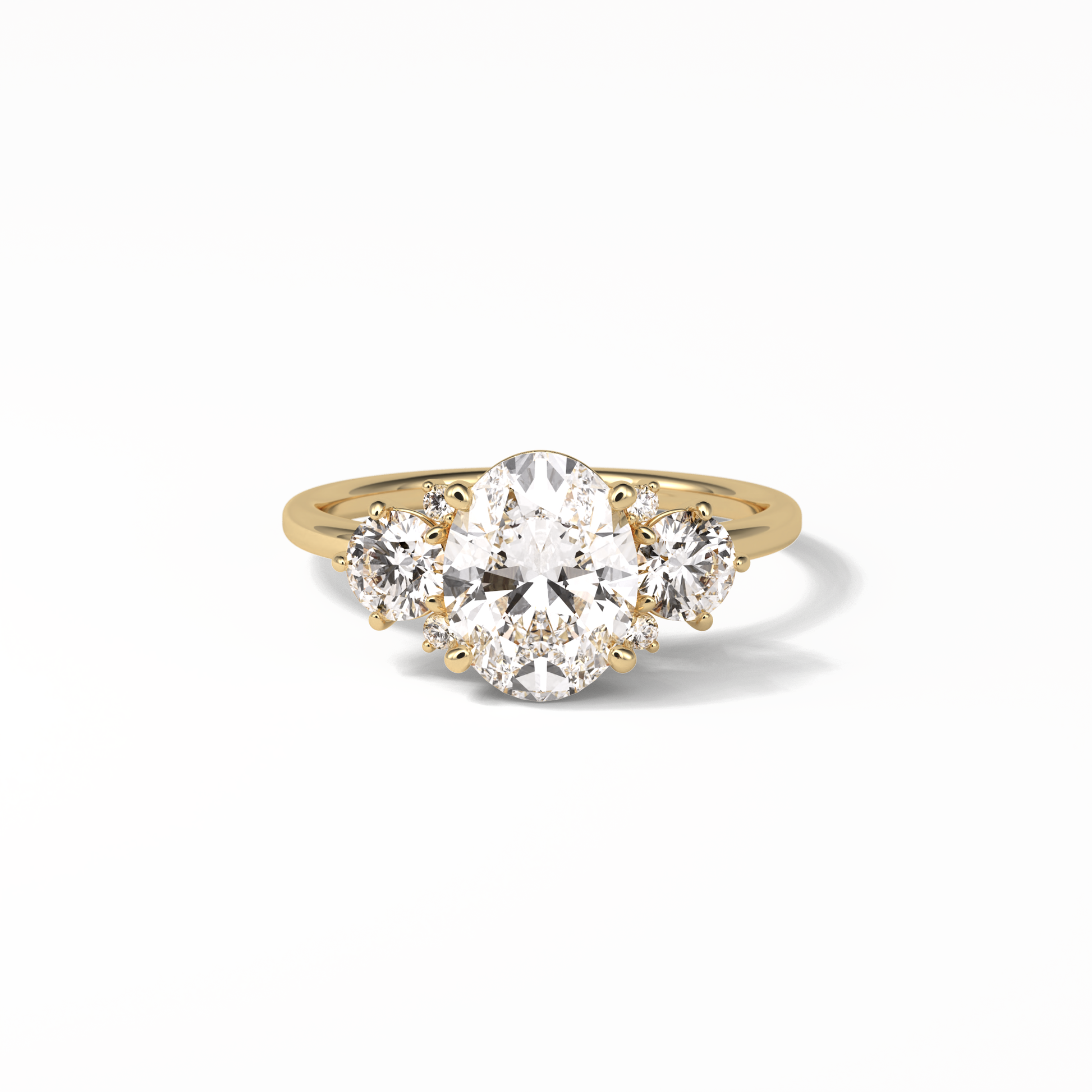 Oval Three Stones Lab Grown Diamond Engagement Ring