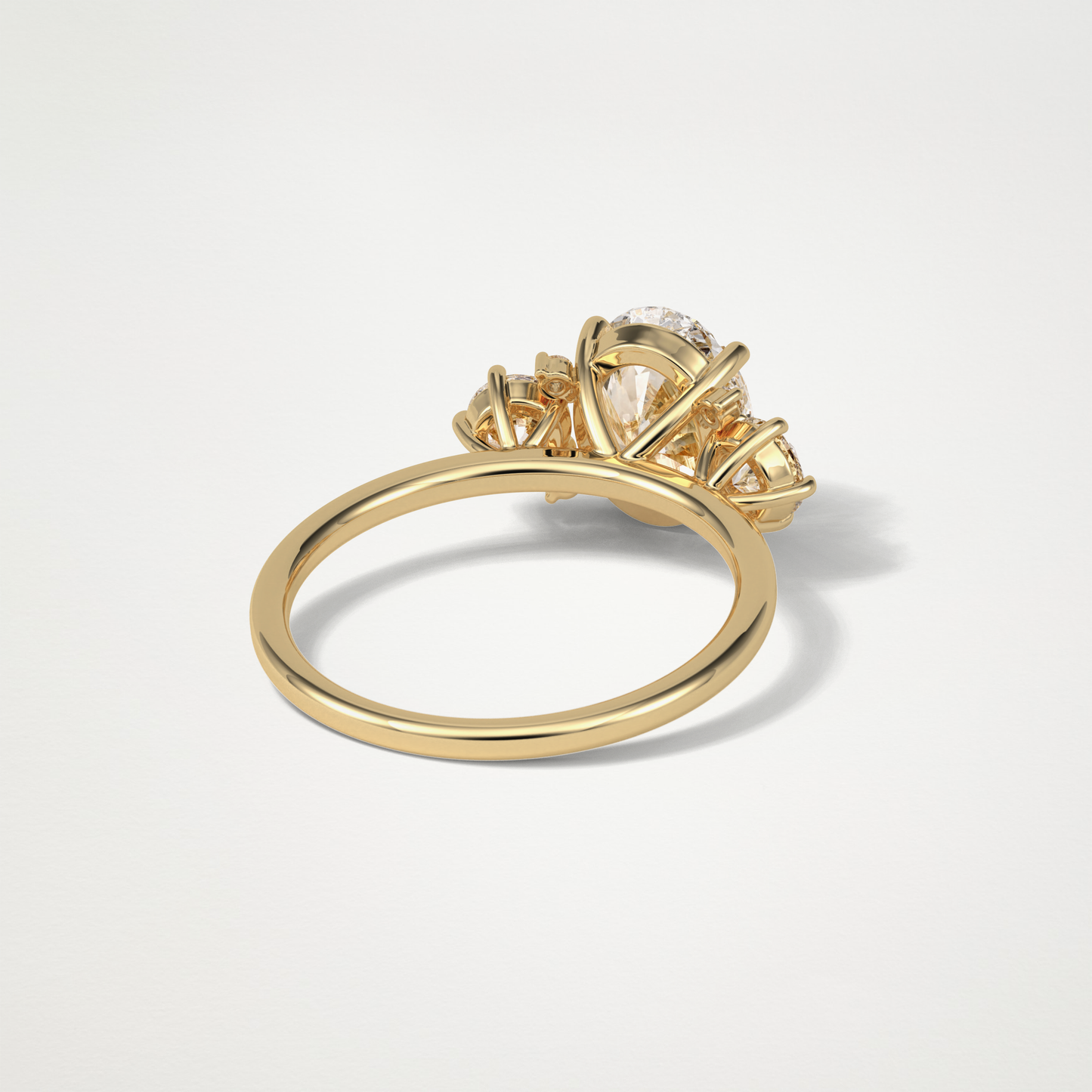 Oval Three Stones Lab Grown Diamond Engagement Ring