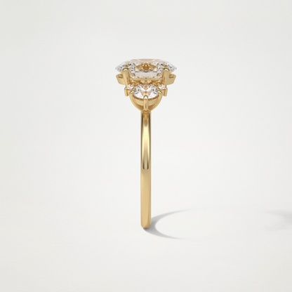 Oval Three Stones Lab Grown Diamond Engagement Ring