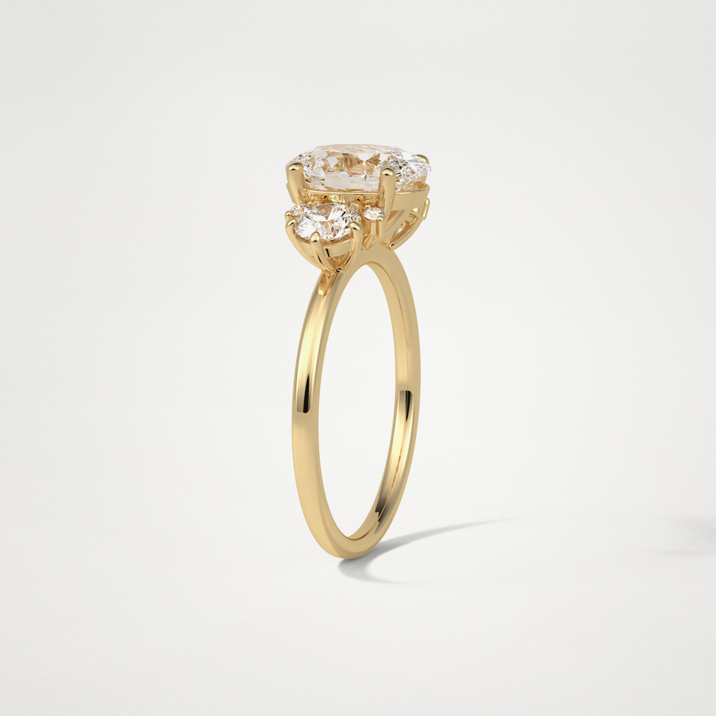 Oval Three Stones Lab Grown Diamond Engagement Ring