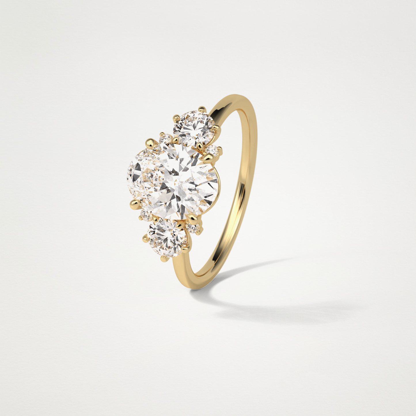 Oval Three Stones Lab Grown Diamond Engagement Ring