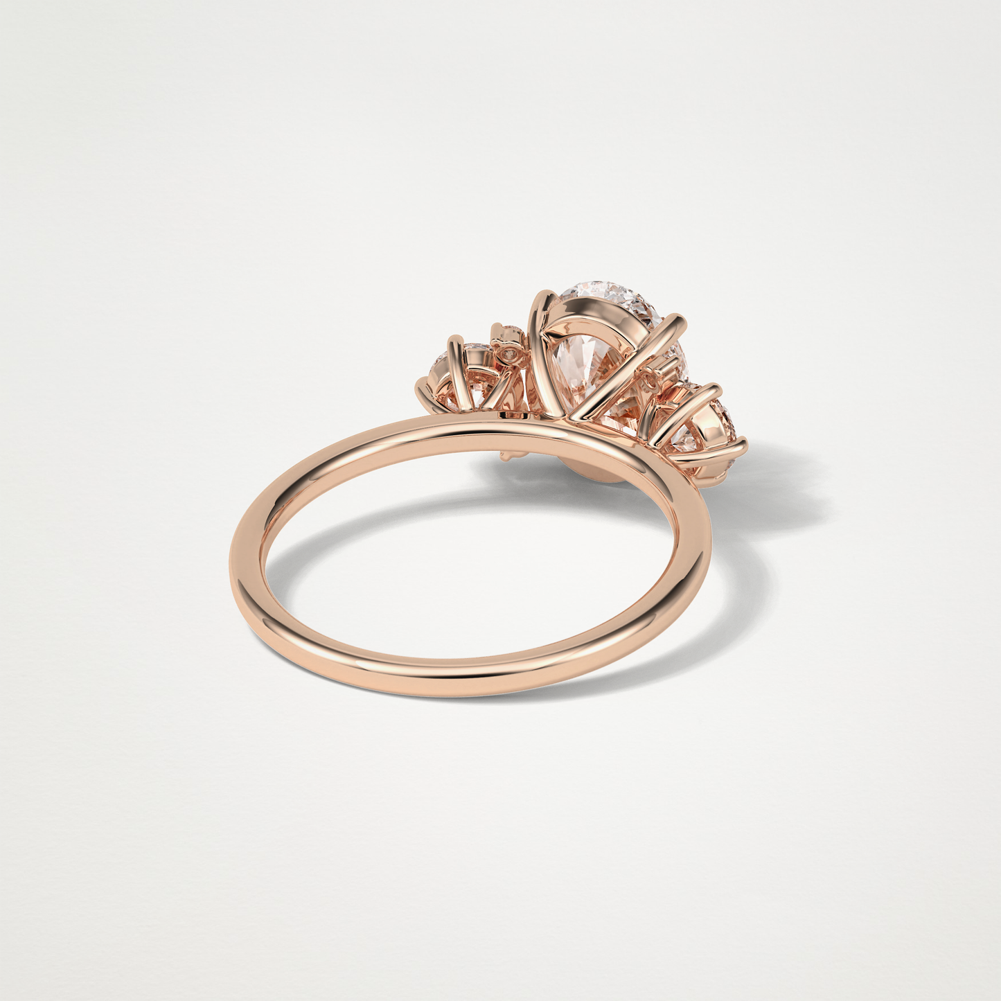 Oval Three Stones Lab Grown Diamond Engagement Ring