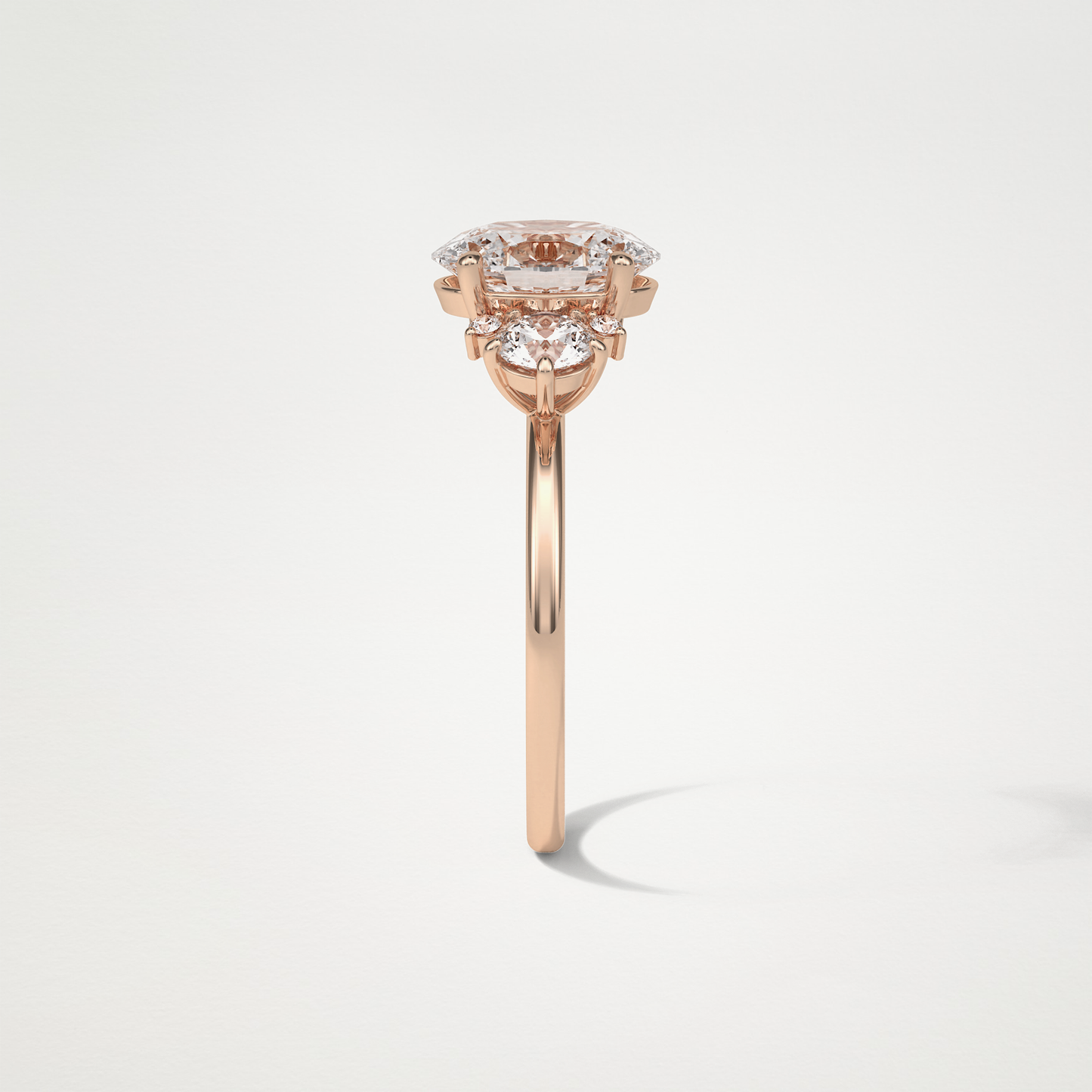 Oval Three Stones Lab Grown Diamond Engagement Ring