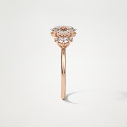 Oval Three Stones Lab Grown Diamond Engagement Ring