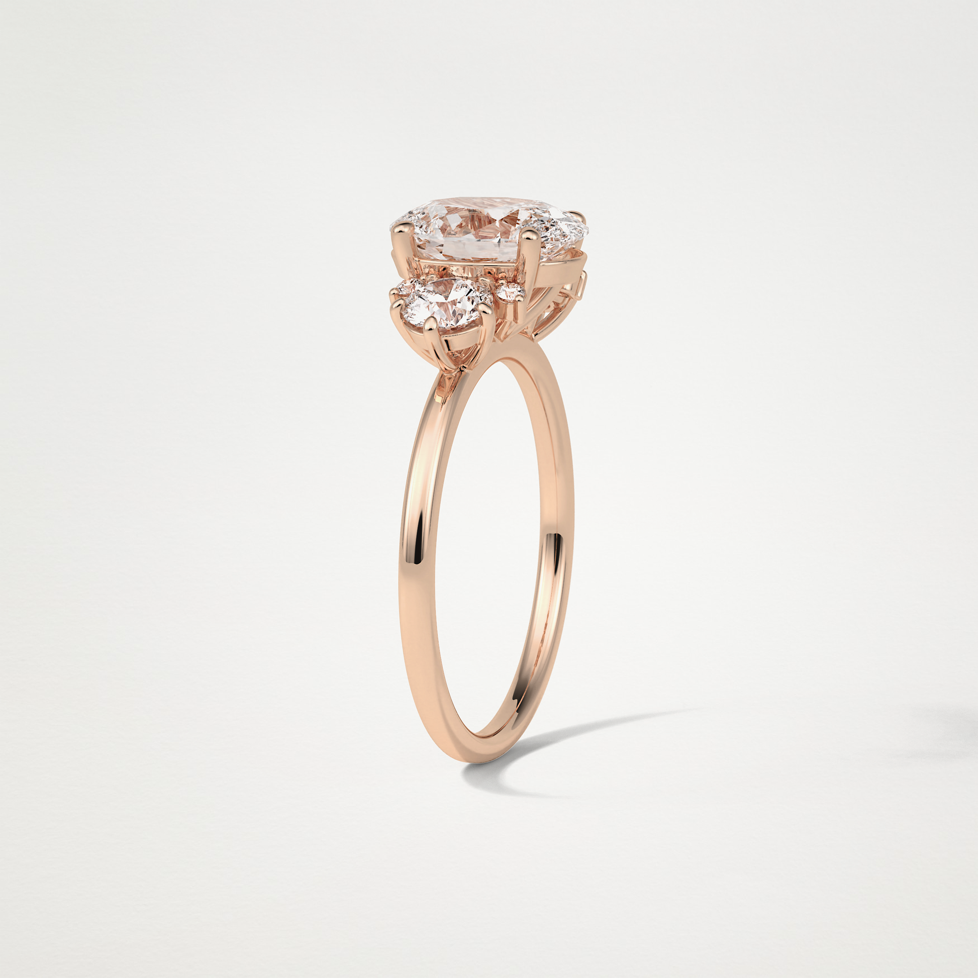 Oval Three Stones Lab Grown Diamond Engagement Ring