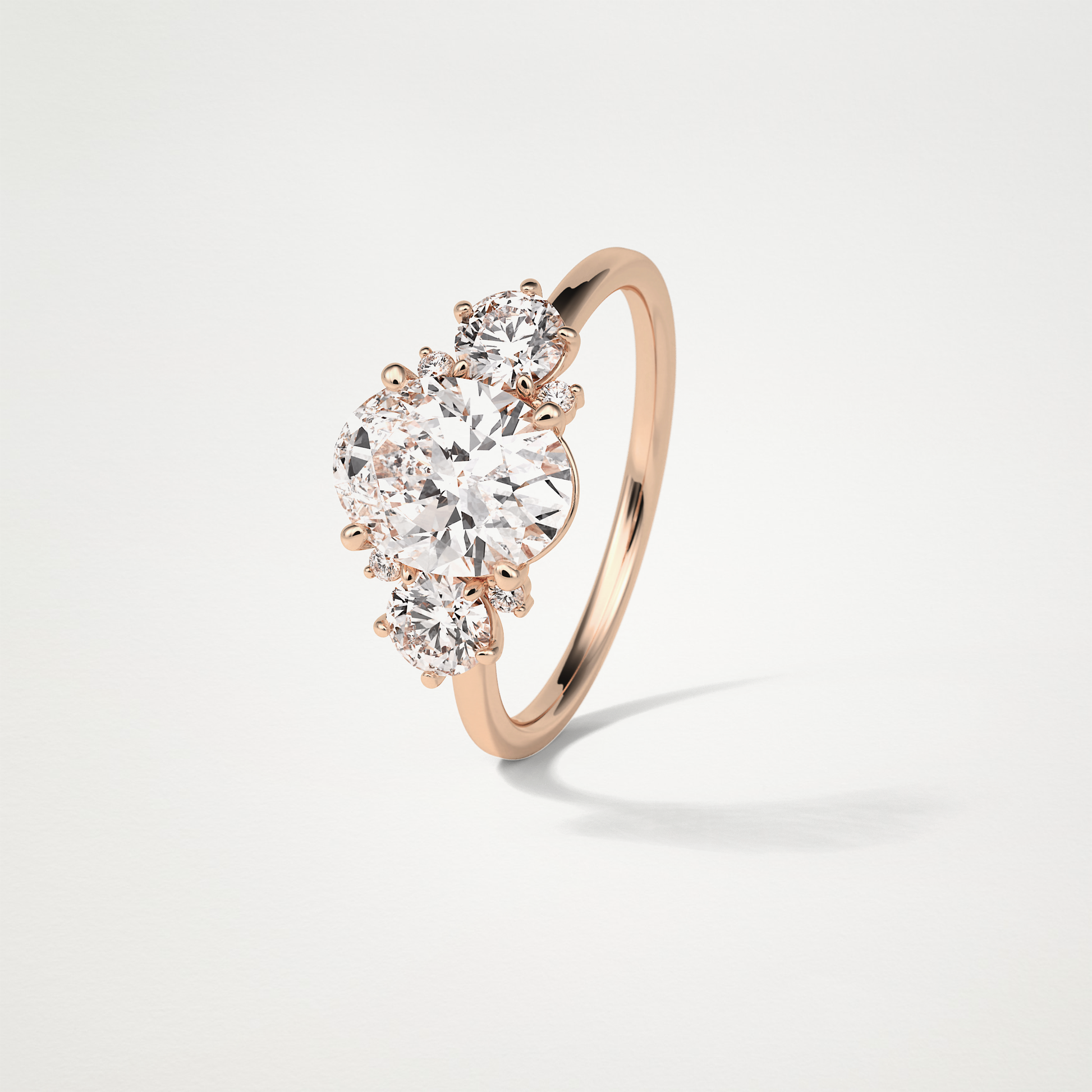 Oval Three Stones Lab Grown Diamond Engagement Ring