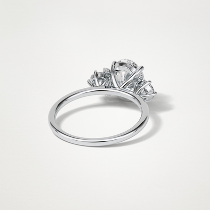 Oval Three Stones Lab Grown Diamond Engagement Ring