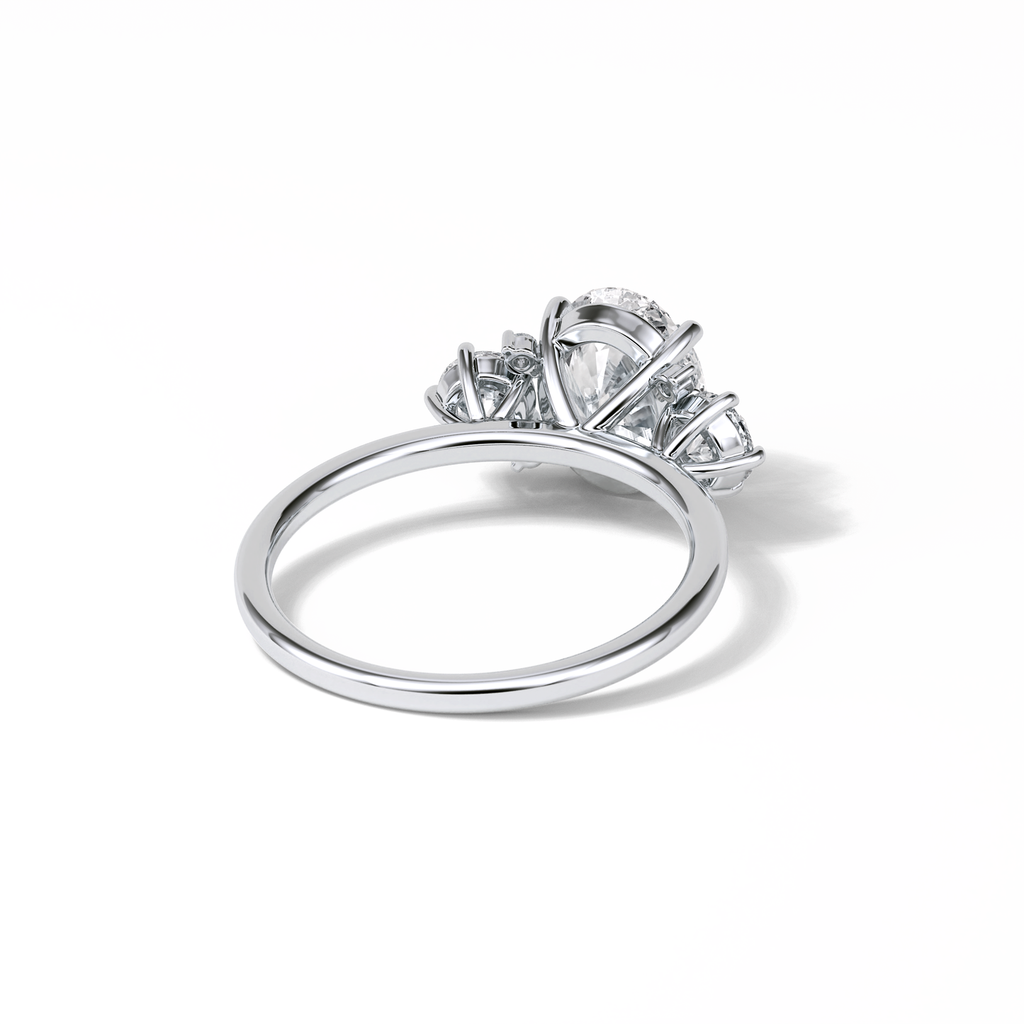 Oval Three Stones Lab Grown Diamond Engagement Ring