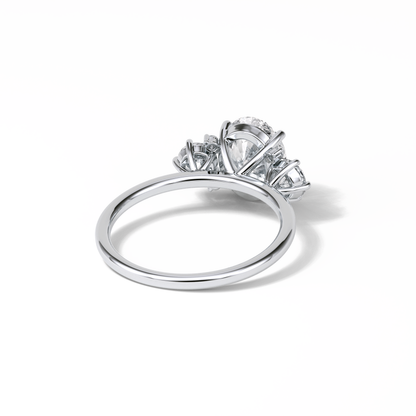 Oval Three Stones Lab Grown Diamond Engagement Ring