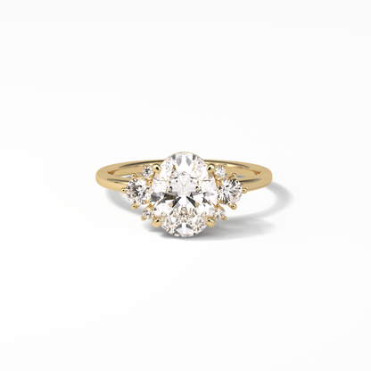 Oval Three Stones Lab Grown Diamond Engagement Ring