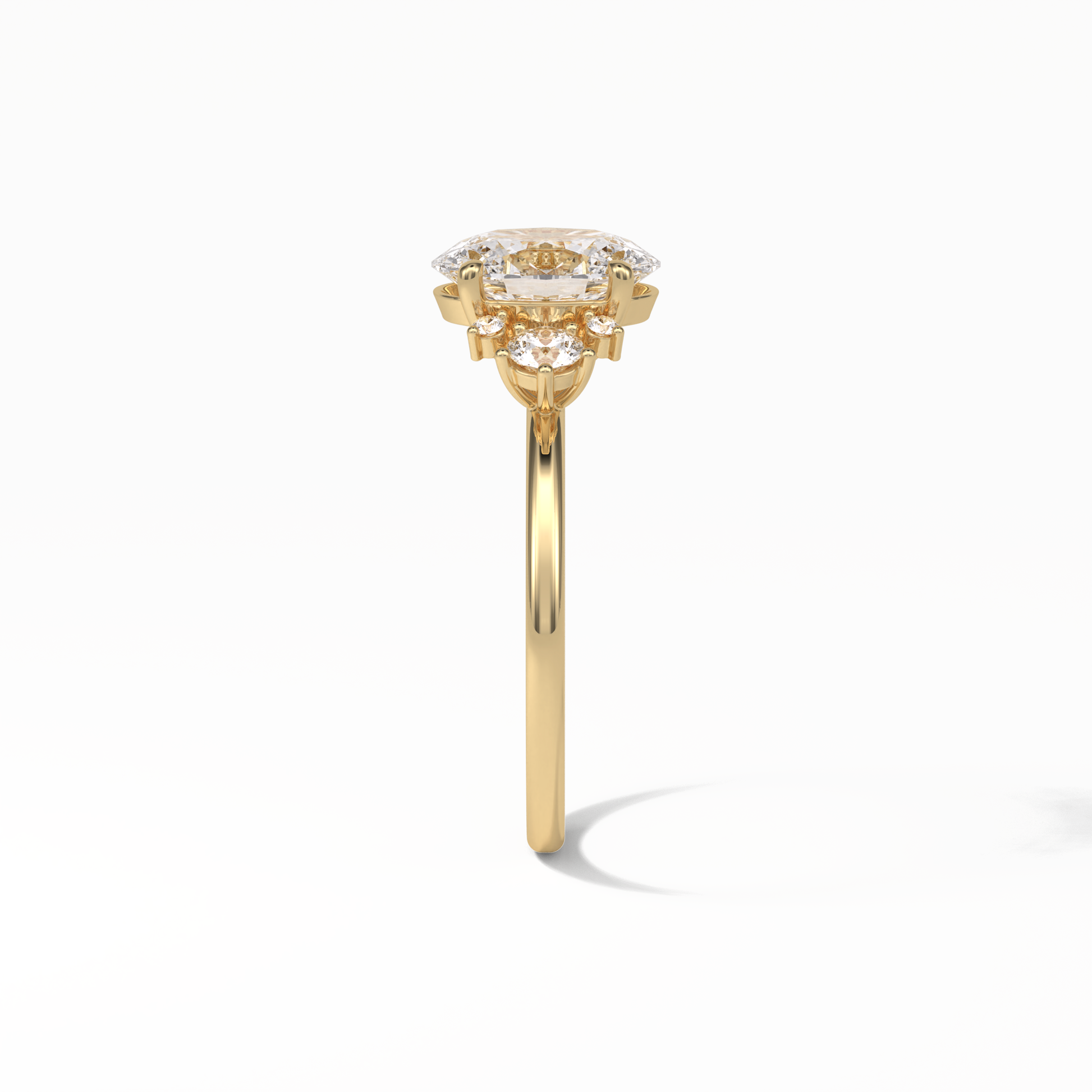 Oval Three Stones Lab Grown Diamond Engagement Ring