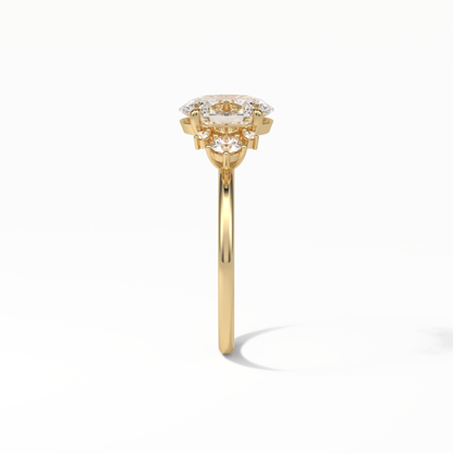 Oval Three Stones Lab Grown Diamond Engagement Ring
