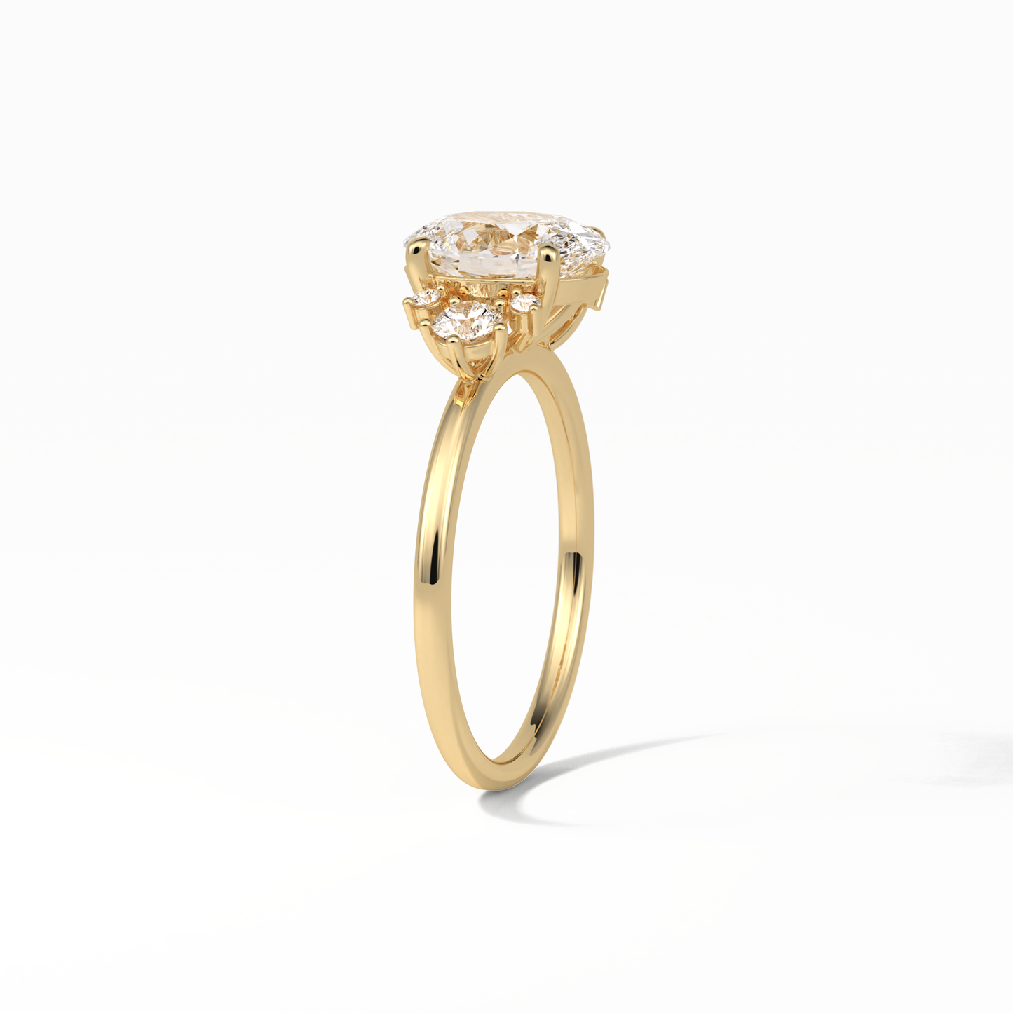 Oval Three Stones Lab Grown Diamond Engagement Ring