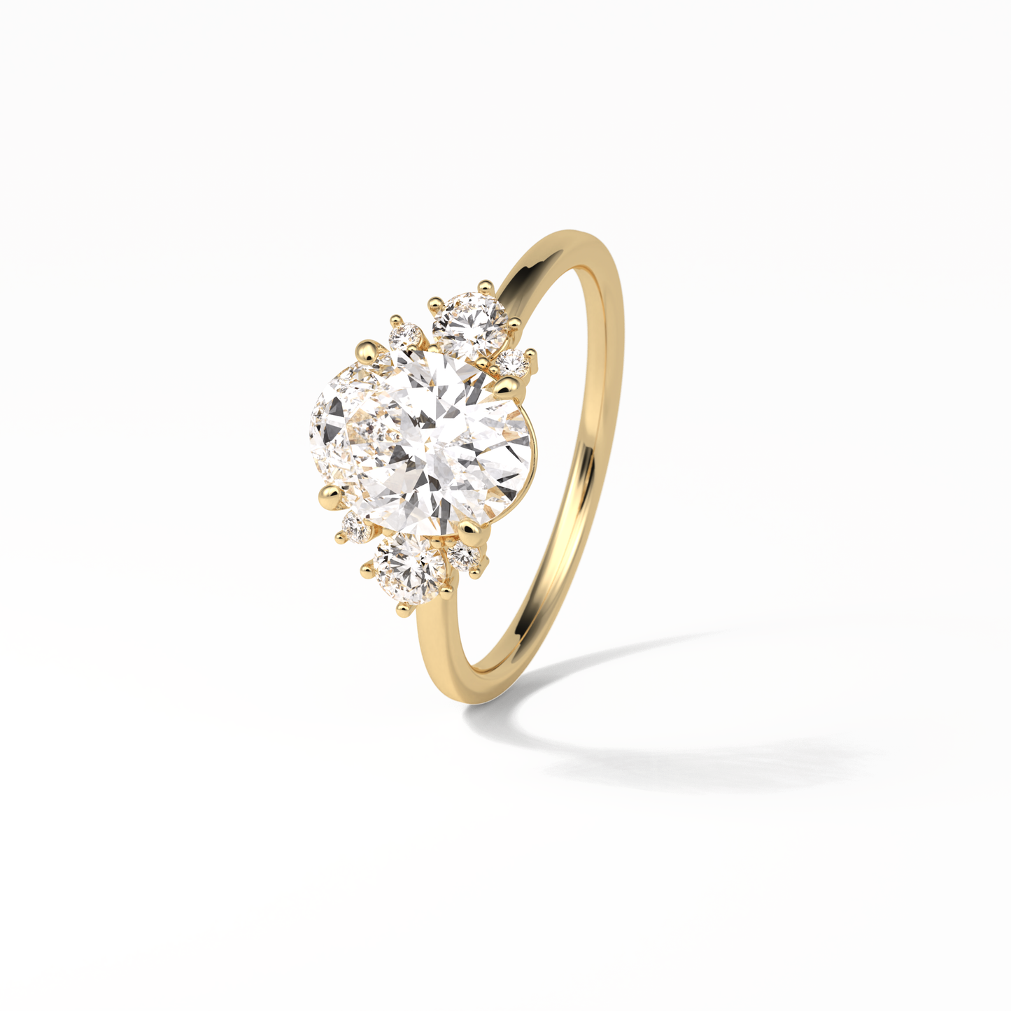 Oval Three Stones Lab Grown Diamond Engagement Ring