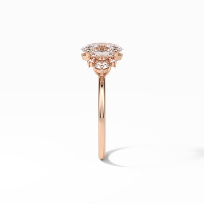 Oval Three Stones Lab Grown Diamond Engagement Ring