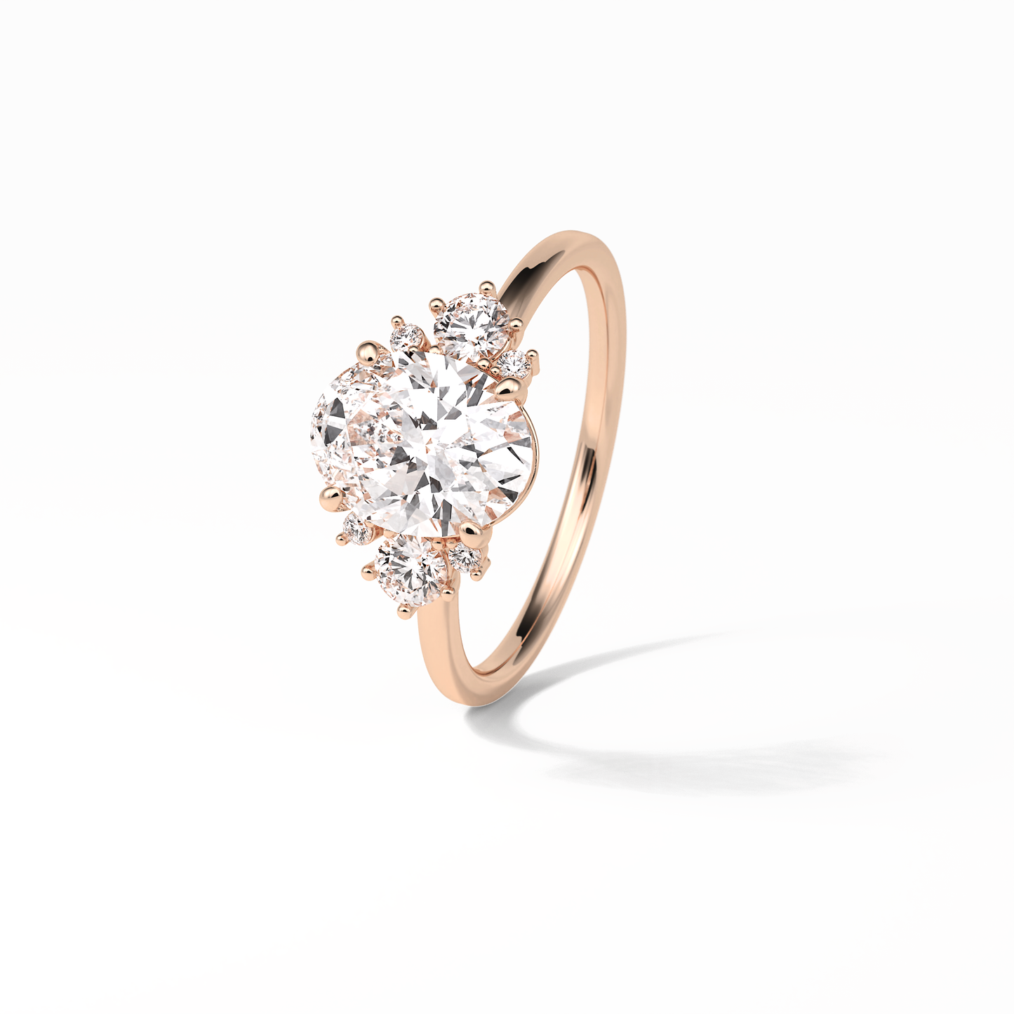Oval Three Stones Lab Grown Diamond Engagement Ring