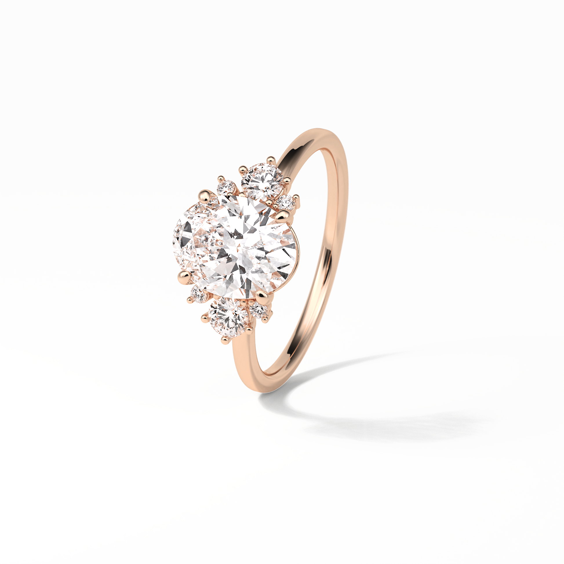Oval Three Stones Lab Grown Diamond Engagement Ring
