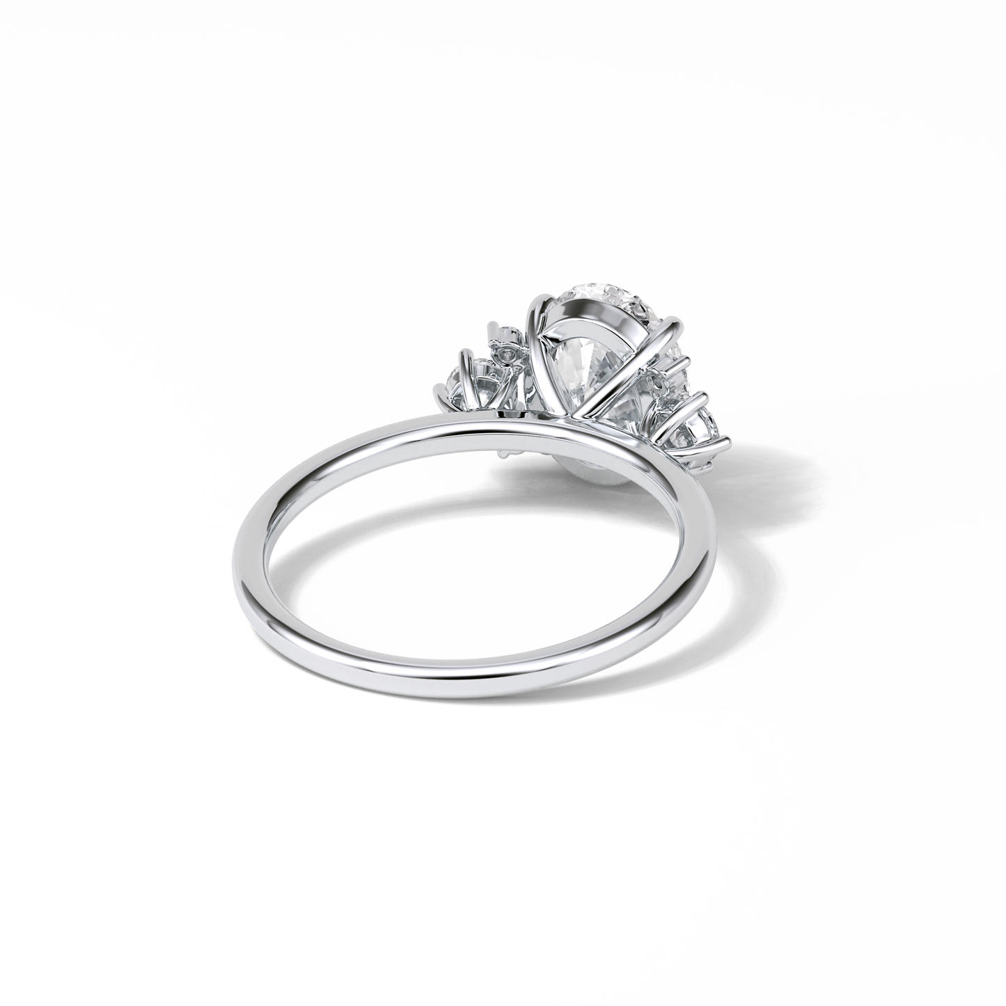 Oval Three Stones Lab Grown Diamond Engagement Ring