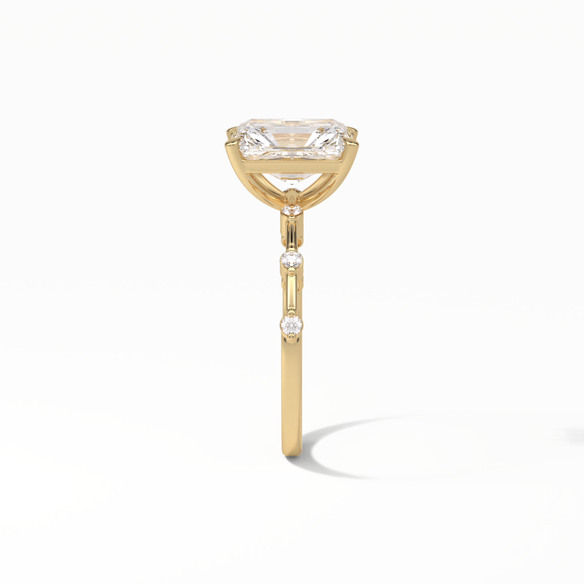 Radiant Dainty Lab Grown Diamond Engagement Ring
