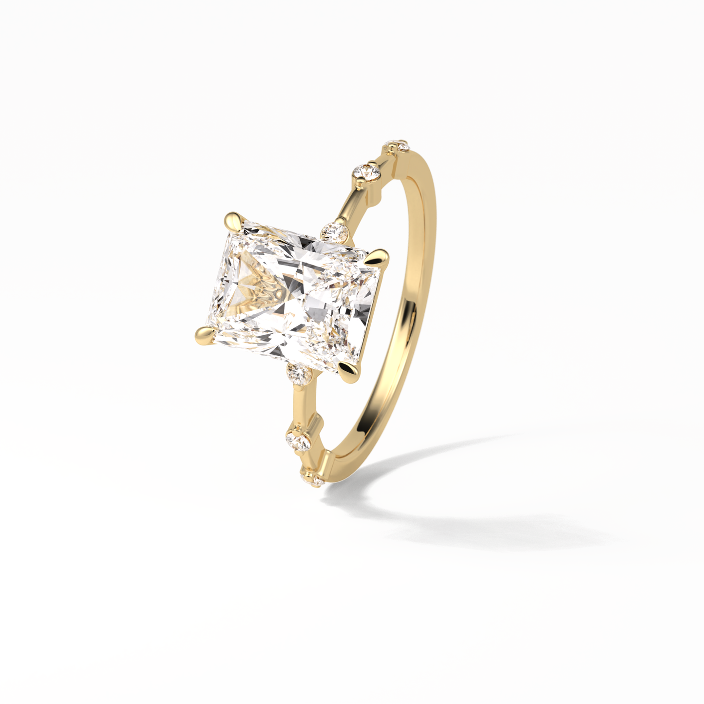Radiant Dainty Lab Grown Diamond Engagement Ring