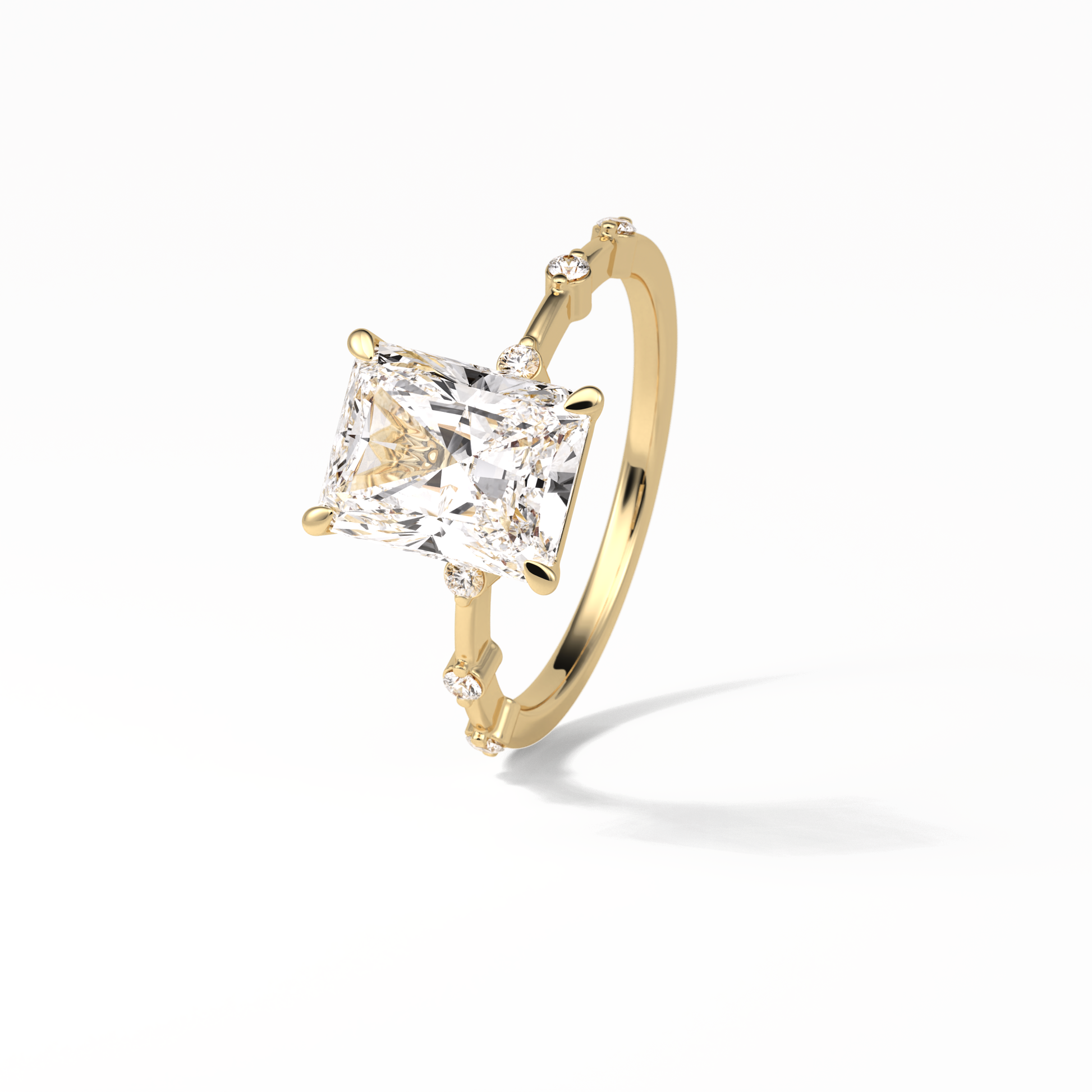 Radiant Dainty Lab Grown Diamond Engagement Ring