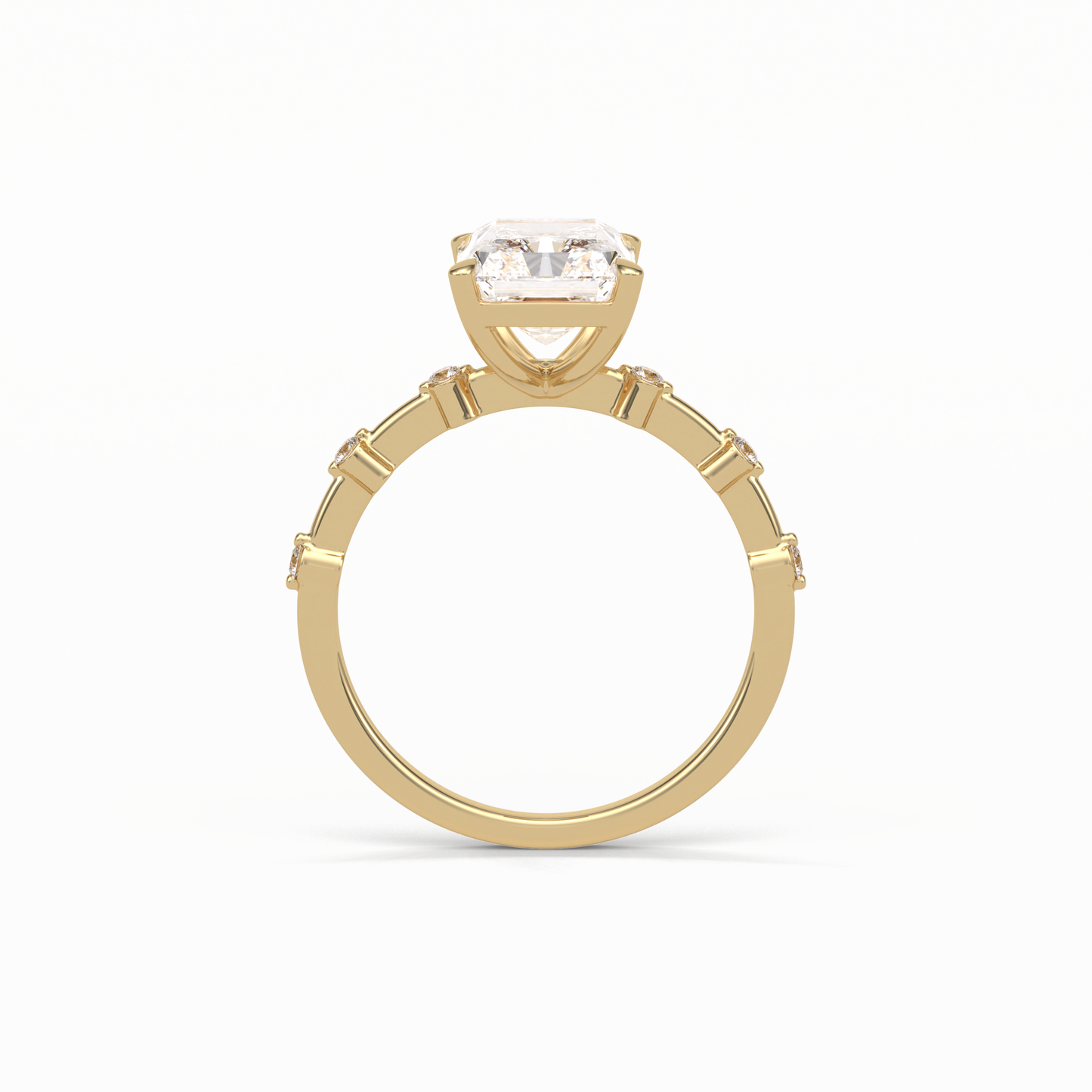 Radiant Dainty Lab Grown Diamond Engagement Ring