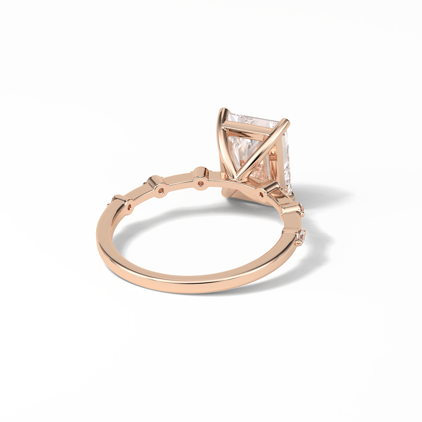 Radiant Dainty Lab Grown Diamond Engagement Ring
