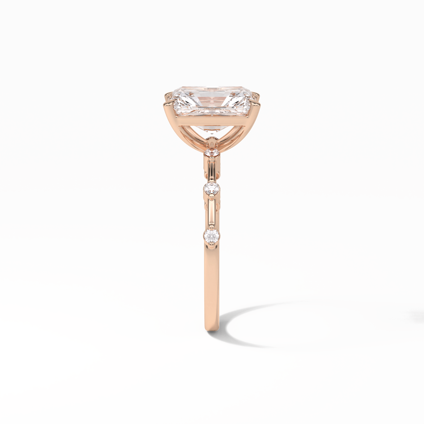 Radiant Dainty Lab Grown Diamond Engagement Ring