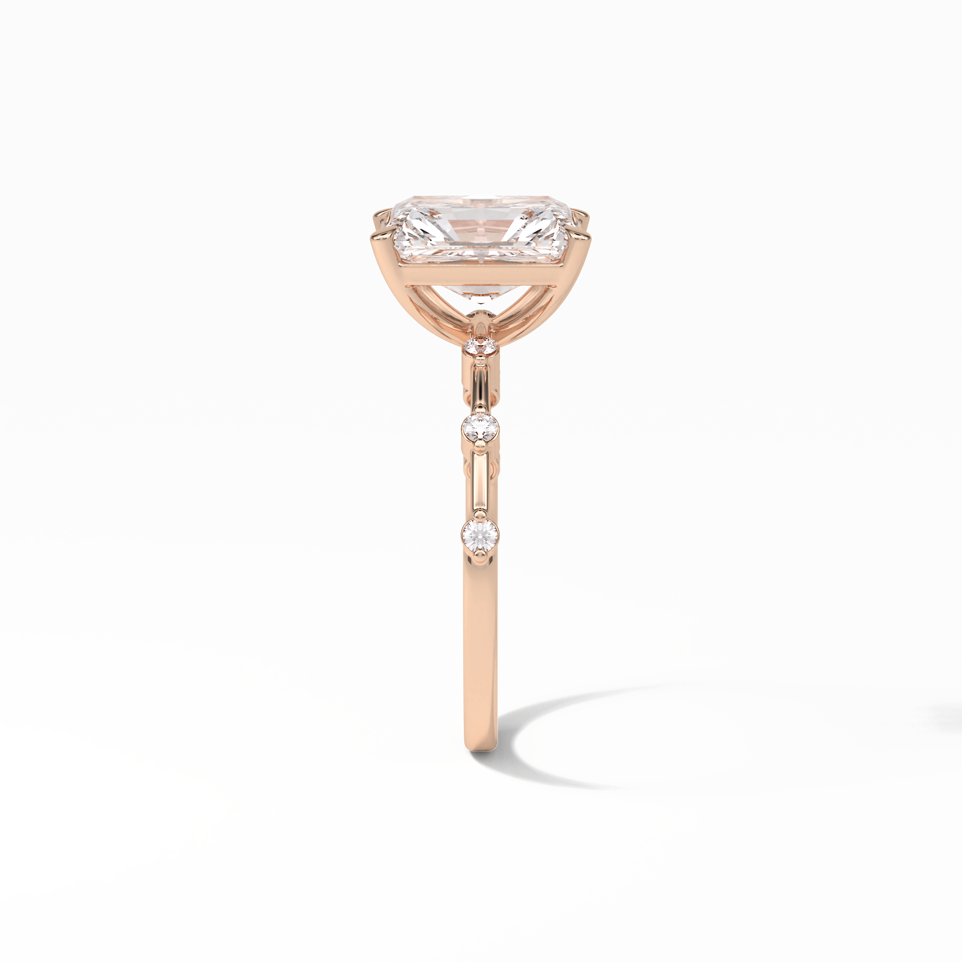 Radiant Dainty Lab Grown Diamond Engagement Ring