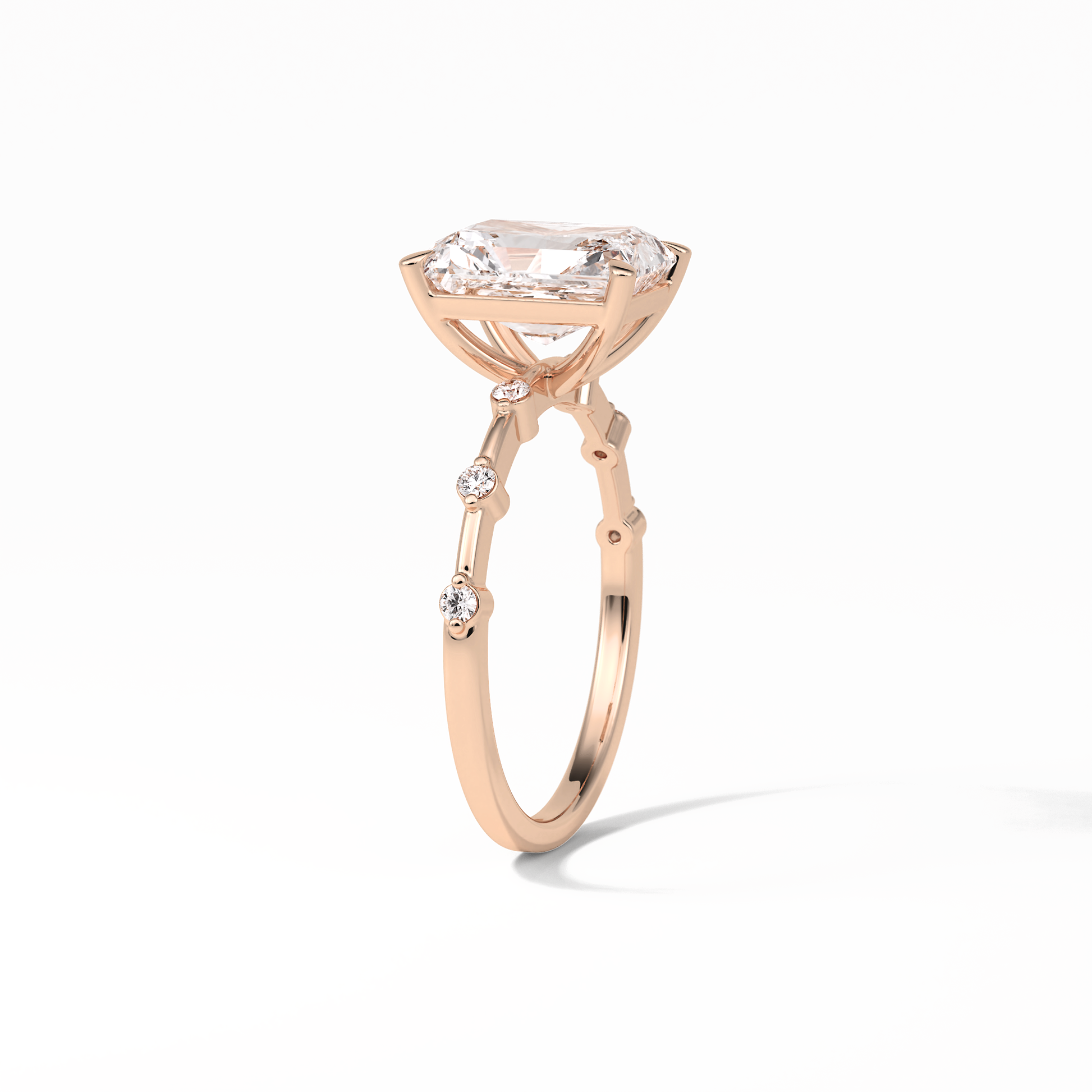 Radiant Dainty Lab Grown Diamond Engagement Ring