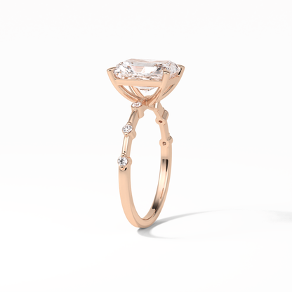 Radiant Dainty Lab Grown Diamond Engagement Ring
